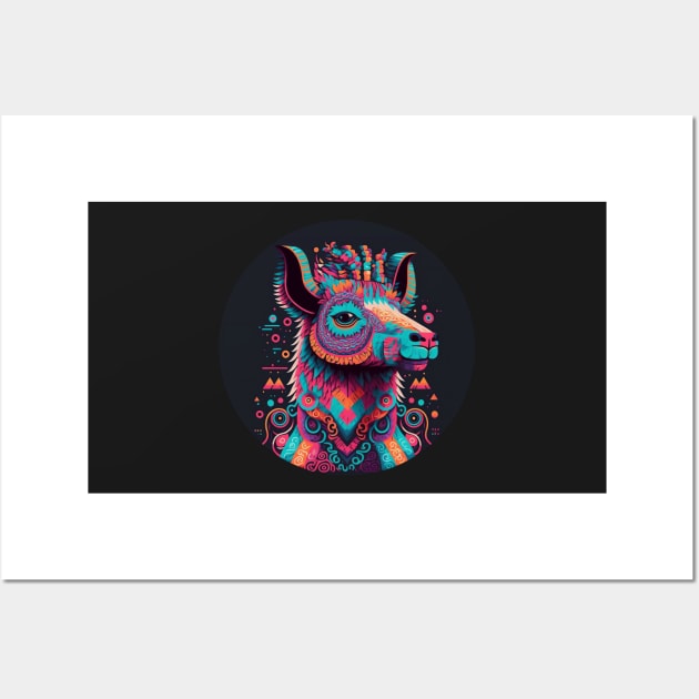 A llama feeling the rhythm Wall Art by ceemyvision